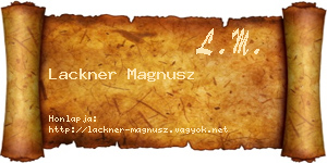 Lackner Magnusz névjegykártya